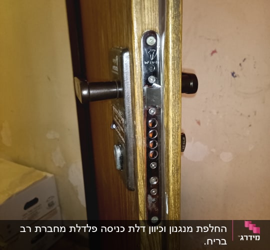 מנעול דלת עם בריחים ומנגנון נעילה